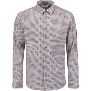 No Excess - Shirt - Allover Geprint - Mauve - Stretch