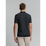 Poloshirt - Korte Mouwen - V-hals - Streepdessin