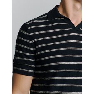 No Excess - Polo - V Stripe - Night - Katoen