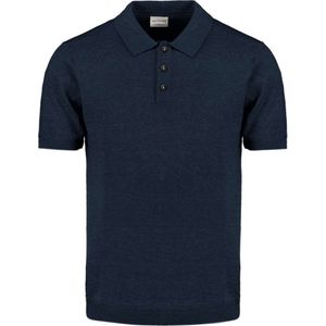 No Excess - Pullover Short Sleeve Polo - Melange - Deep Blue