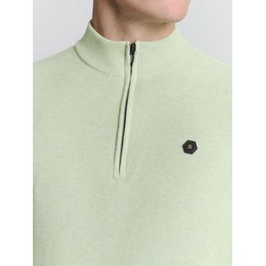 No Excess - Pullover Half Zip - Melange Mint - Katoen