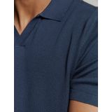 No Excess Pullover short sleeve polo v solid deep blue