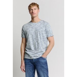 No Excess - T-Shirt - Lichtblauw - Katoen - Streepdessin