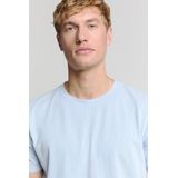 No Excess - Structure T-Shirt - Lichtblauw - Katoen - Regular-fit