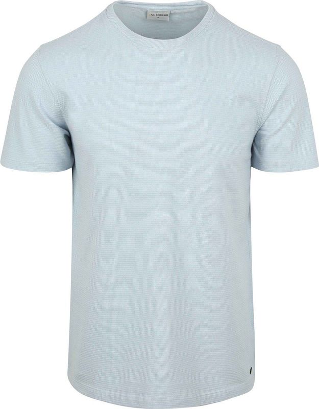 No Excess - Structure T-Shirt - Lichtblauw - Katoen - Regular-fit