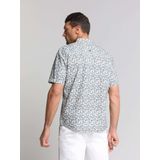 No Excess - Shirt - Donker Staal - Korte Mouwen - Allover Print