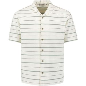 Overhemd - Horizontaal Streepdessin - Katoen - Korte Mouwen