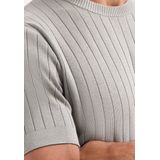 No Excess - Trui - Greige - Knitwear - Ronde Hals - Kwartmouw