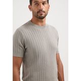 No Excess - Trui - Greige - Knitwear - Ronde Hals - Kwartmouw