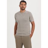 No Excess - Trui - Greige - Knitwear - Ronde Hals - Kwartmouw