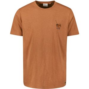 No Excess T-shirt crewneck placed prints slub caramel