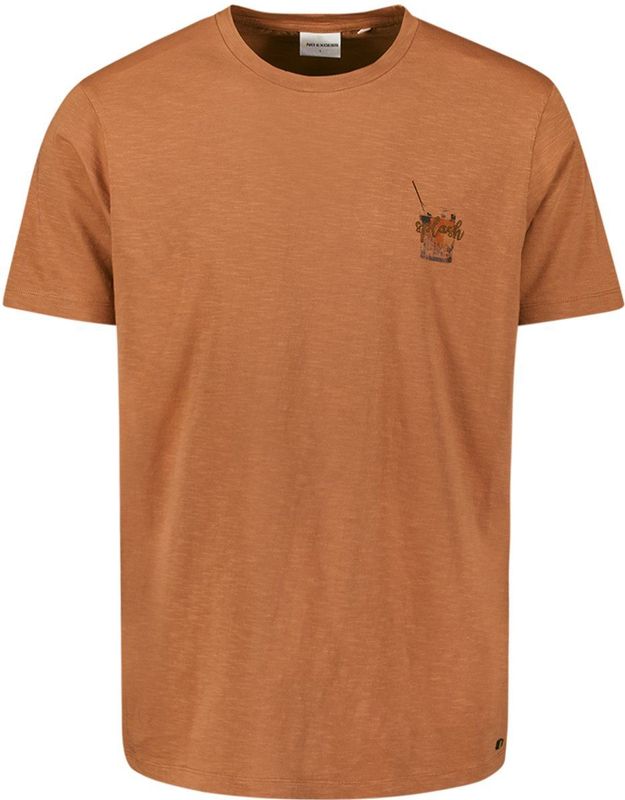 No Excess T-shirt crewneck placed prints slub caramel