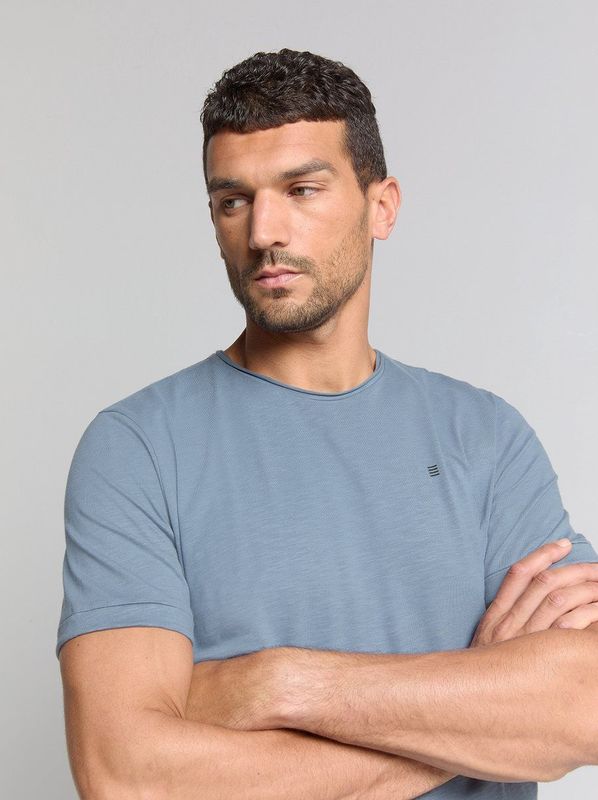 No Excess - T-shirt - Blauw - Korte Mouwen - Ronde Hals - 100% Katoen