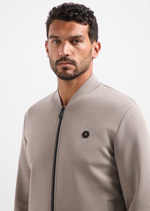 No Excess - Sweatvest - Beige - Lange Mouw - Effen