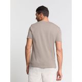 No Excess - Shirt - Taupe - Kwartmouw - Normale Pasvorm