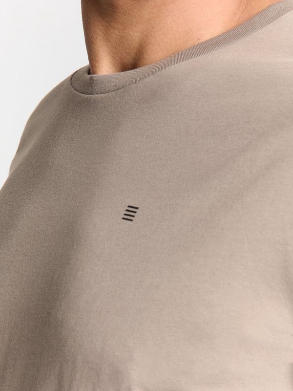 No Excess - Shirt - Taupe - Kwartmouw - Normale Pasvorm