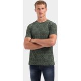 Usha - Jurk - Groen - Effen - Pofmouwen - V-hals - Snoersluiting - Korte Lengte