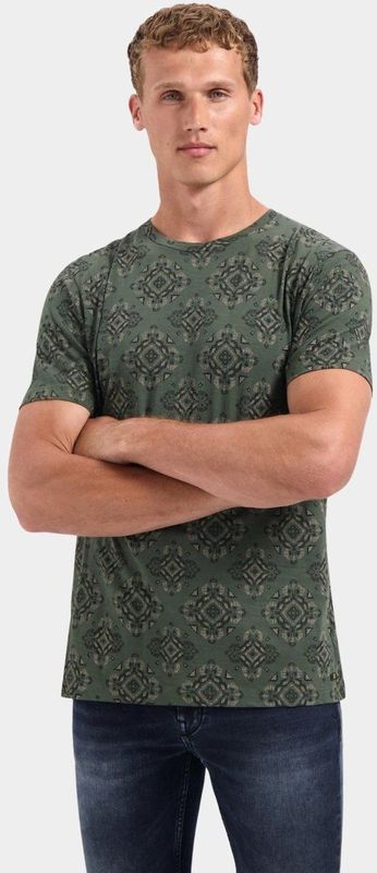 T-Shirt Crewneck Allover Printed Garment Dyed