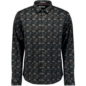 No Excess - Overhemd - Donkerblauw - Regular Fit - Lange Mouwen