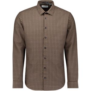 No Excess - Overhemd - Taupe/Zwart/Wit - Geruit - Lange Mouw