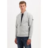 No Excess - Sweater Full Zip Stand Up-Collar - Grey Melange - Vest