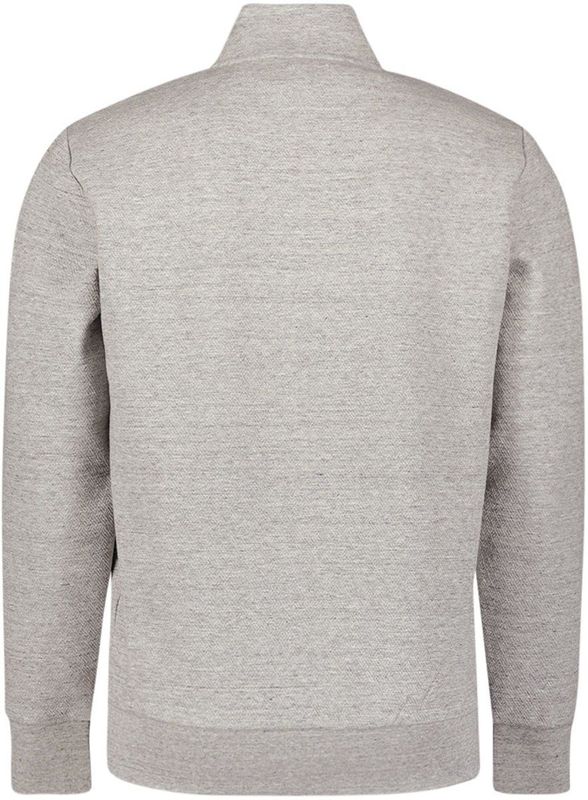 No Excess - Sweater Full Zip Stand Up-Collar - Grey Melange - Vest