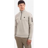 No Excess - Sweater - Beige - Regular Fit - Lange Mouwen - Opstaande Kraag