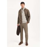 No Excess - Sweater - Beige - Regular Fit - Lange Mouwen - Opstaande Kraag