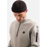 No Excess - Sweater - Beige - Regular Fit - Lange Mouwen - Opstaande Kraag