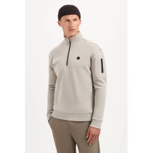 No Excess - Sweater - Beige - Regular Fit - Lange Mouwen - Opstaande Kraag