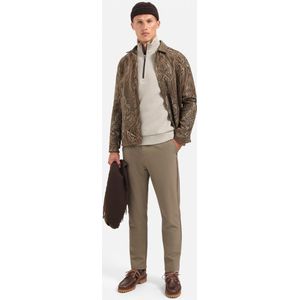 No Excess - Sweater - Beige - Regular Fit - Lange Mouwen - Opstaande Kraag