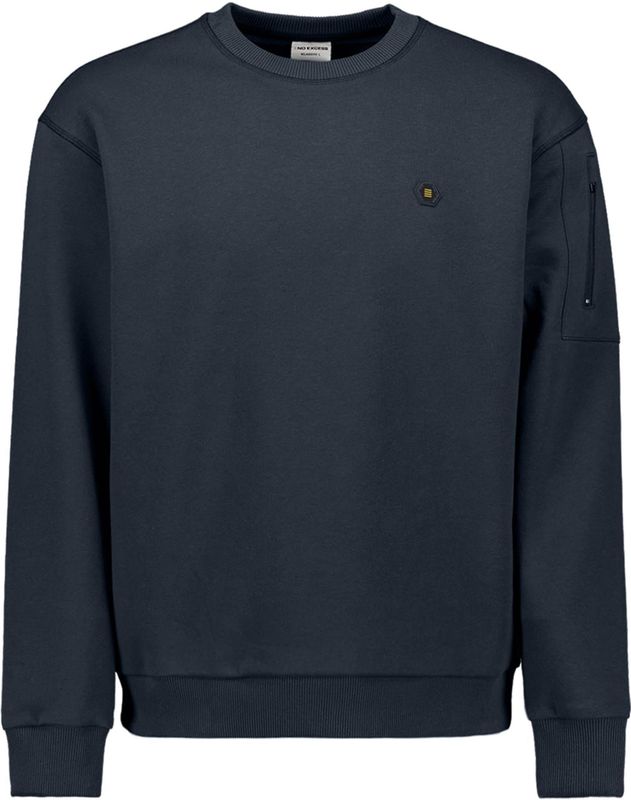 No Excess - Sweater - Donkerblauw - Relaxed Fit - Lange Mouwen