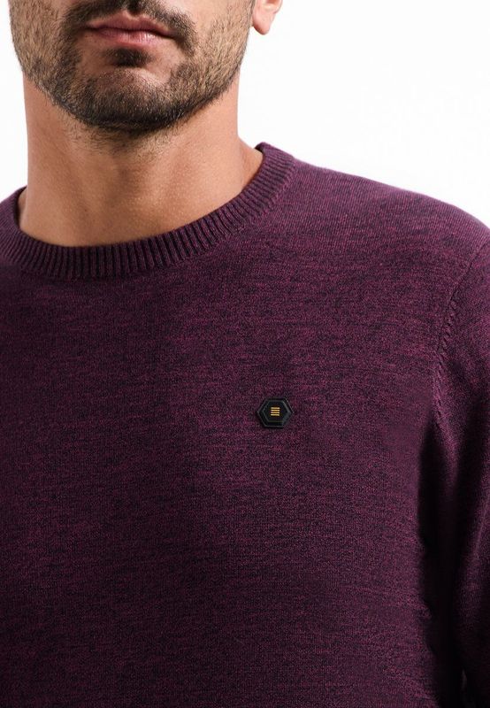 No Excess - Pullover Crewneck - Donker Wijn - 2 Coloured Melange