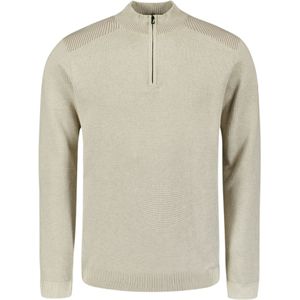 No Excess - Pullover - Zand - Half Zip - Geweven Structuur