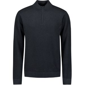No Excess - Trui - Navy - Schipperstruien - Halve Rits - Geribbelde Kraag