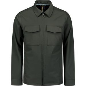 No Excess - Overshirt - Groen - Sedoc Dessin - Volledige Rits - Stretch