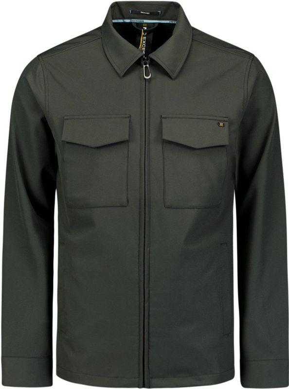 No Excess - Overshirt - Groen - Sedoc Dessin - Volledige Rits - Stretch