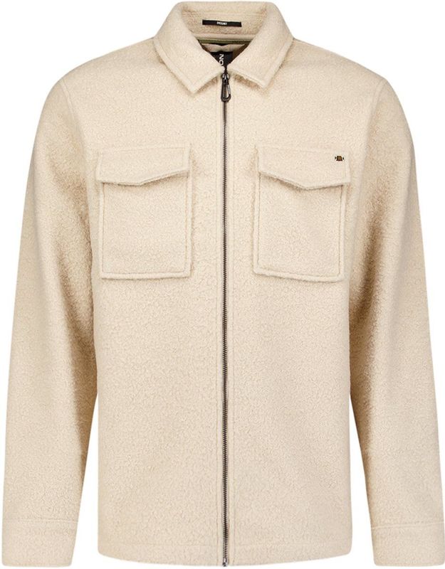 No Excess - Overshirt - Ecru - Regular Pasvorm - Lange Mouwen - 100% Polyester Bouclé