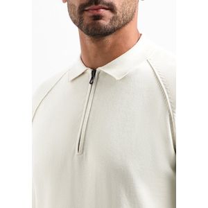 No Excess - Trui - Taupe - Knitwear - Halve Rits - Polokraag