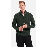 Usha - Jurk - Groen - Effen - Pofmouwen - V-hals - Snoersluiting - Korte Lengte