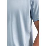 No Excess - Shirt - Pastelblauw - Jersey - Ronde Hals - Kwartmouw