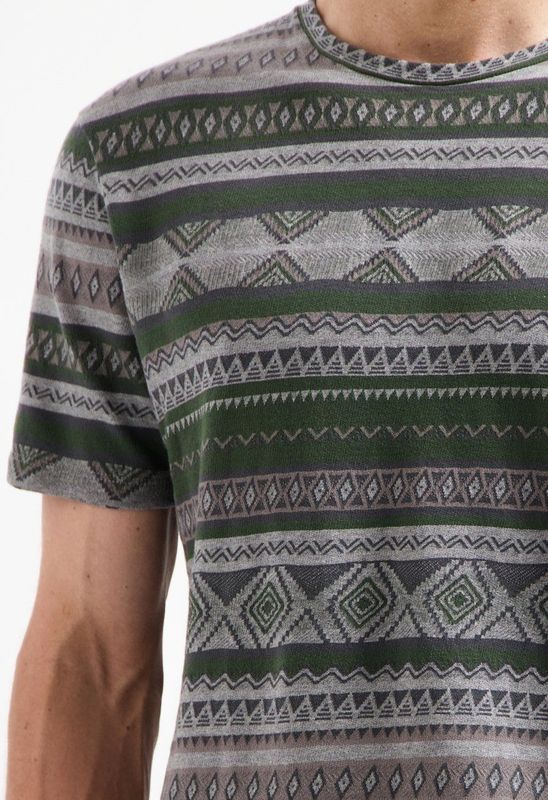 T-shirt - Ronde Hals - Jacquardpatroon