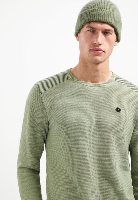 No Excess - Trui - Lichtgroen / Groen Gemêleerd - Knitwear - Ronde Hals
