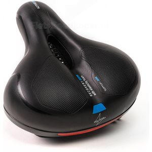 Voltano Fietszadel Met Gelpads - Zwart/Blauw - Uitsparing - Zadelvering - Unisex - Incl. Gratis Zadelstrop