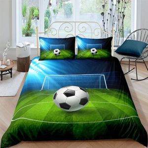 Levabe - Eenpersoons Voetbal Beddengoed - Sport - Dekbed - Jongens Meisjes - Voetbal - Dekbedovertrek - Met Ritssluiting - Zacht - Microvezel - 140x200cm