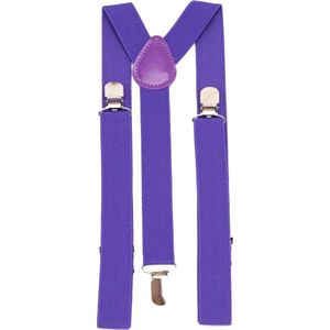 Bretels - Paars - met stevige clip - luxe - heren bretels - unisex