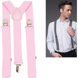 Bretels - Roze - met stevige clip - luxe - heren bretels - unisex