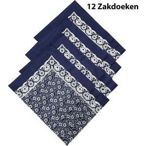 Zakdoeken - Heren - 12 zakdoeken - heren zakdoeken - Boerenzakdoek - 55 x 55 cm - Blauw - zakdoek