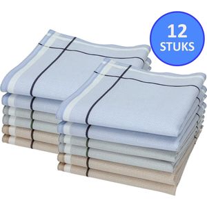 Zakdoeken - Heren - 12 zakdoeken - cadeauset - heren zakdoeken