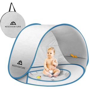 NEEDVENTURE® Baby Speeltent - Pop Up Tent - Zwembad Strandtent - Windscherm Strand - Camping Strandtentje - Speeltent - Zilver